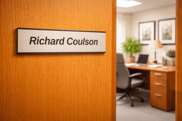 Door name plate Personalised slide in Sign & holder - Custom Interchangeable Office nameplate