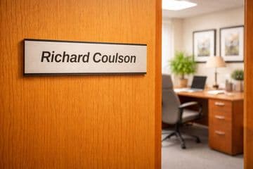 Door nameplate Personalised  X 10 Qty slide in Signs & holders - Custom Office Door -Silver Colour