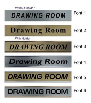 Drawing Room Door Nameplate | slide in or fixed room sign