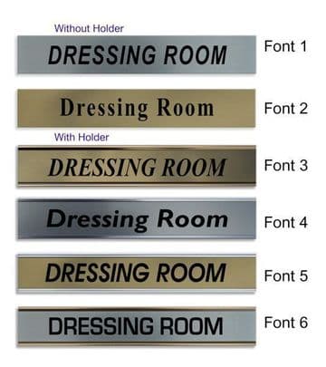 Dressing Room Door Nameplate | slide in or fixed room sign