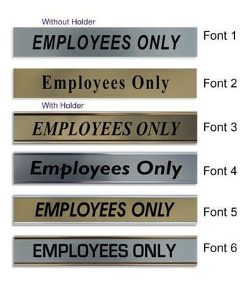 Employees Only Door Nameplate | slide in or fixed room sign