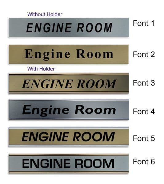 Engine Room Door Nameplate | slide in or fixed room sign