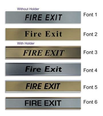 Fire Exit Door Nameplate | slide in or fixed room sign