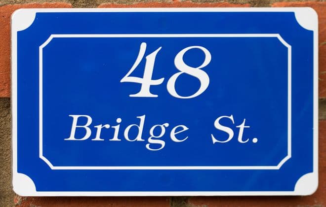 French style House Number and Street / House /Family name Plaque | Blue and white Custom door sign