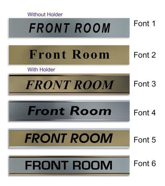 Front Room Door Nameplate slide in or fixed room sign