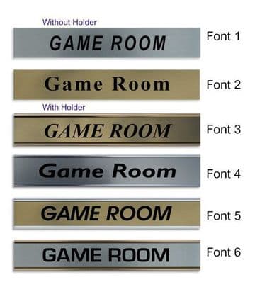 Game Room Door Nameplate | slide in or fixed room sign