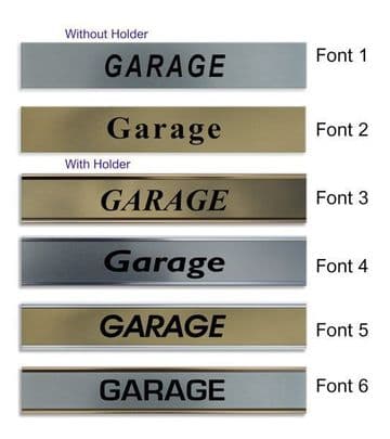 Garage Door Nameplate | slide in or fixed room sign