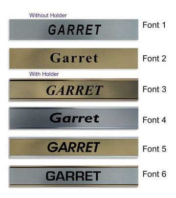 Garret Door Nameplate | slide in or fixed room sign