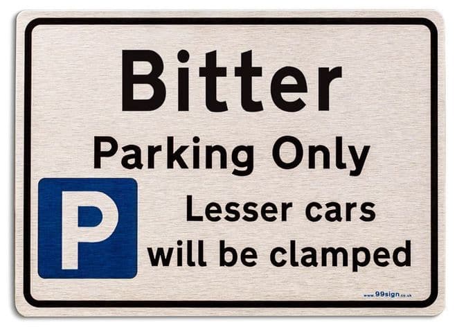 Gift for Bitter car owner | New Parking only Sign | Metal face Brushed Aluminium