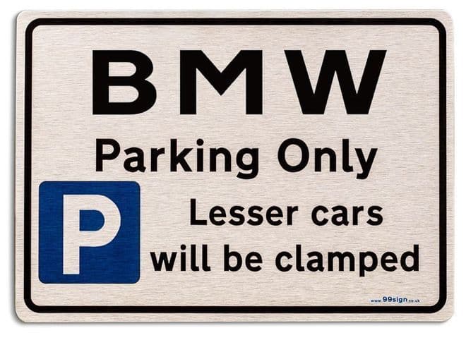 Gift for Bmw car owner | New Parking only Sign | Metal face Brushed Aluminium