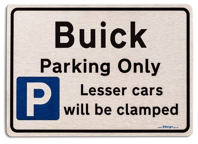 Gift for Buick car owner | New Parking only Sign | Metal face Brushed Aluminium