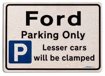 Gift for Ford car owner | New Parking only Sign | Metal face Brushed Aluminium