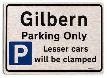 Gift for Gilbern car owner | New Parking only Sign | Metal face Brushed Aluminium