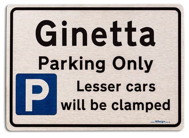 Gift for Ginetta car owner | New Parking only Sign | Metal face Brushed Aluminium