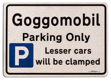 Gift for Goggomobil car owner | New Parking only Sign | Metal face Brushed Aluminium