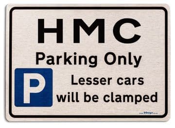 Gift for HMC car owner | New Parking only Sign | Metal face Brushed Aluminium