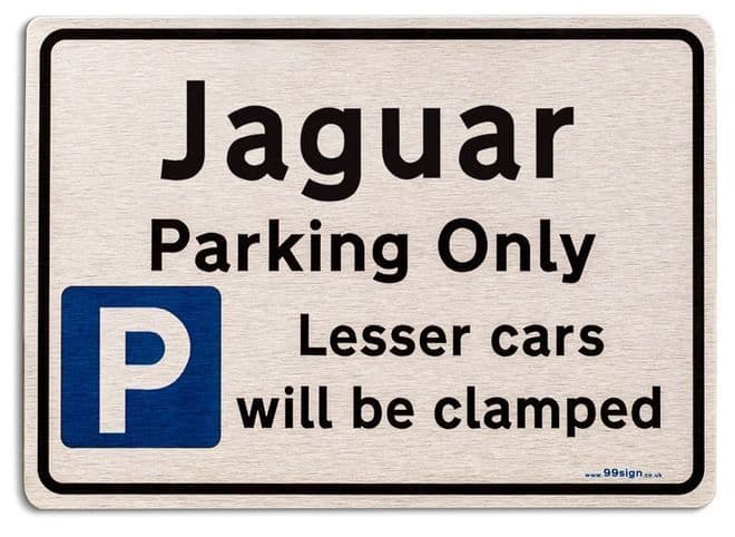 Gift for Jaguar car owner | New Parking only Sign | Metal face Brushed Aluminium