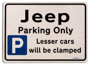 Gift for Jeep car owner | New Parking only Sign | Metal face Brushed Aluminium
