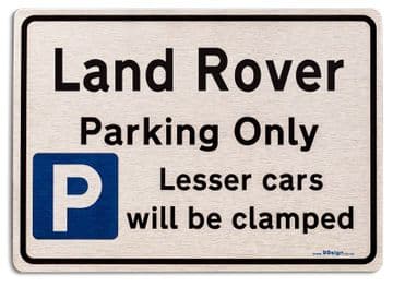 Gift for Land Rover car owner | New Parking only Sign | Metal face Brushed Aluminium