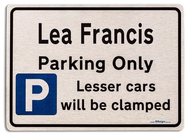 Gift for Lea Francis car owner | New Parking only Sign | Metal face Brushed Aluminium