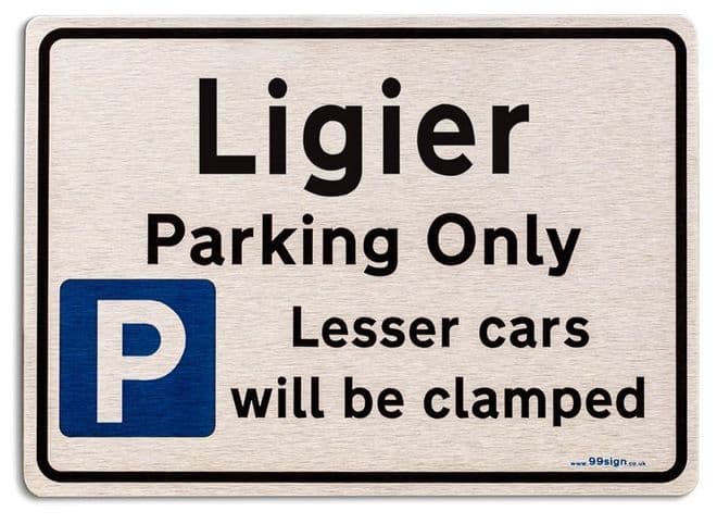 Gift for Ligier car owner | New Parking only Sign | Metal face Brushed Aluminium
