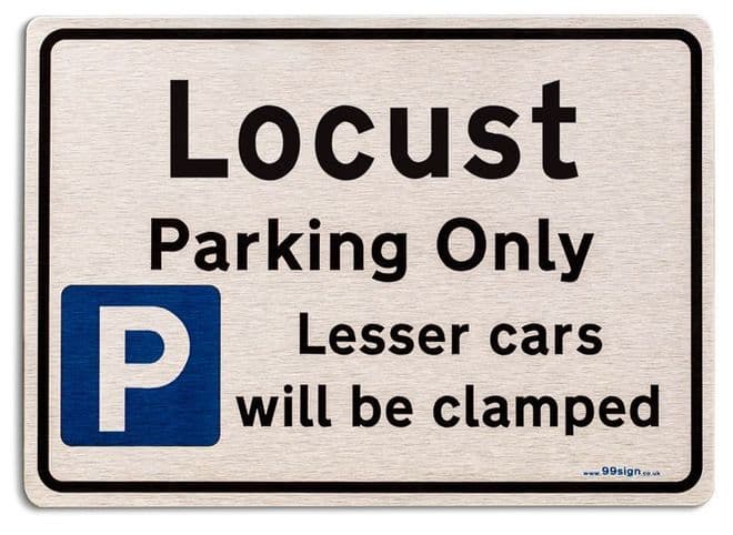 Gift for Locust car owner | New Parking only Sign | Metal face Brushed Aluminium