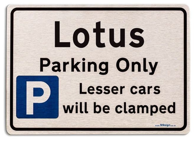 Gift for Lotus car owner | New Parking only Sign | Metal face Brushed Aluminium