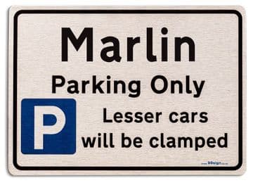 Gift for Marlin car owner | New Parking only Sign | Metal face Brushed Aluminium