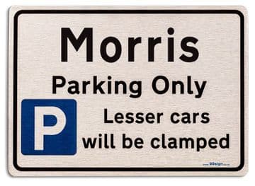 Gift for Morris car owner | New Parking only Sign | Metal face Brushed Aluminium