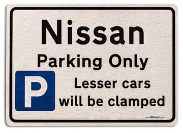 Gift for Nissan car owner | New Parking only Sign | Metal face Brushed Aluminium