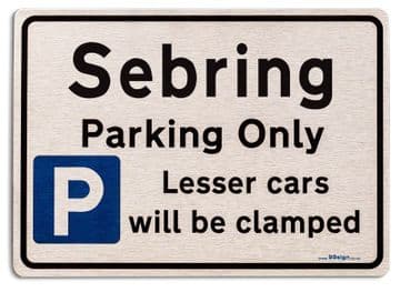 Gift for Sebring car owner | New Parking only Sign | Metal face Brushed Aluminium