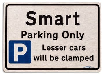 Gift for Smart car owner | New Parking only Sign | Metal face Brushed Aluminium