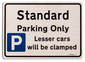Gift for Standard car owner | New Parking only Sign | Metal face Brushed Aluminium
