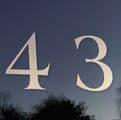 Gold leaf style House Number size Small for inside Door  Glass fitting  -Reveres Cut