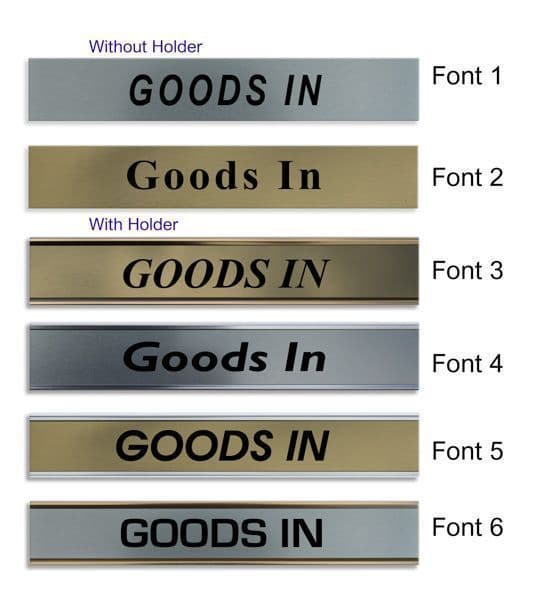Goods In Door Nameplate | slide in or fixed room sign