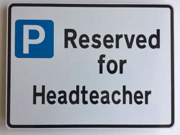 Headteachers Parking Sign Metal faced