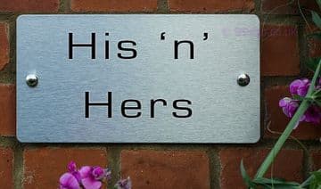 His -n- Hers -Funny House Name Sign Plaque- Ideal housewarming gift