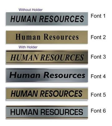 Human Resources Door Nameplate | slide in or fixed room sign
