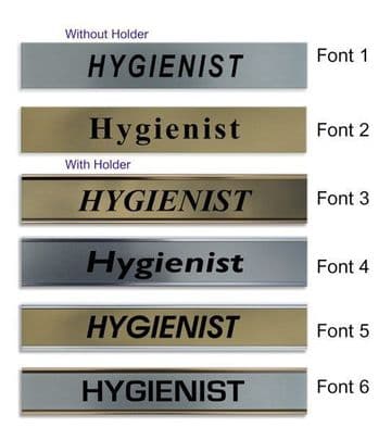 Hygienist Door Nameplate | slide in or fixed room sign