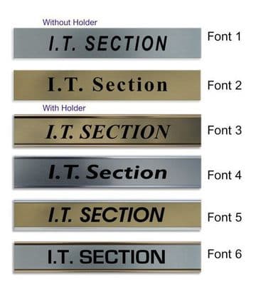 I.T. Section Door Nameplate | slide in or fixed room sign