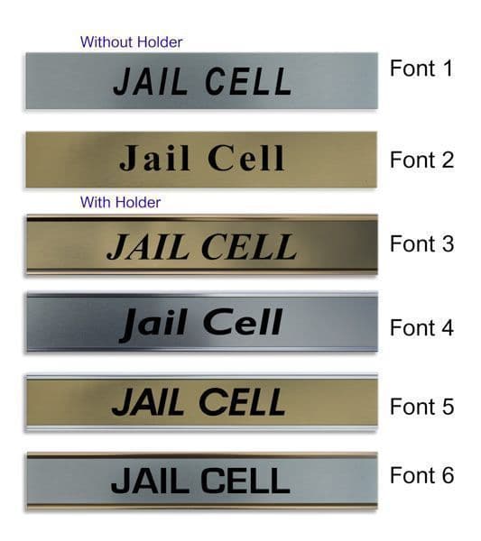 Jail Cell Door Nameplate | slide in or fixed room sign