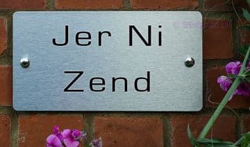 Jer Ni Zend -Funny House Name Sign Plaque- Ideal housewarming gift