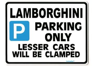 lamborghini Parking Sign -gift for Countach DIADLO gallardo car models Size Large 205 x 270mm
