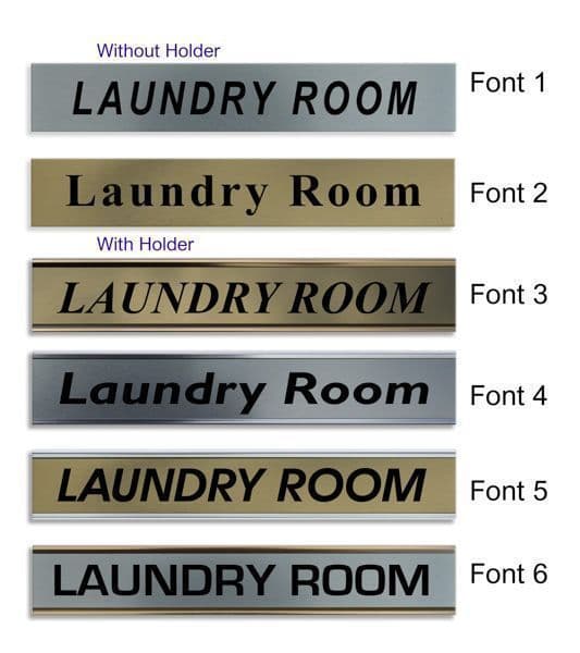Laundry Room Door Nameplate | slide in or fixed room sign