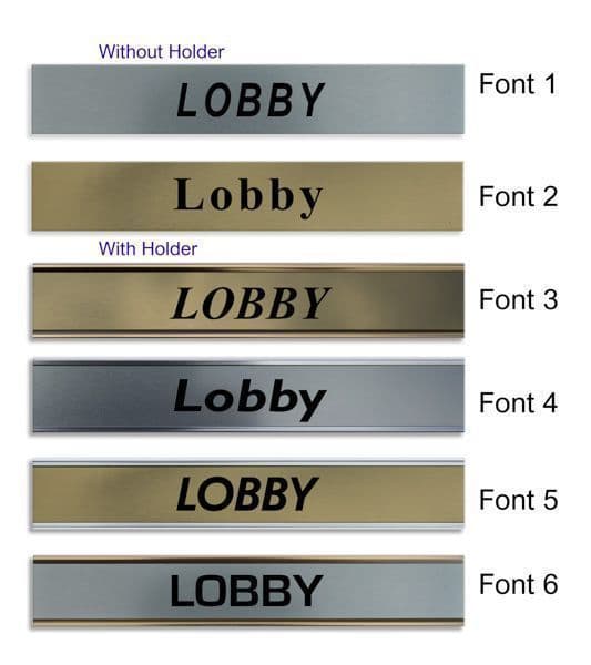 Lobby Door Nameplate | slide in or fixed room sign