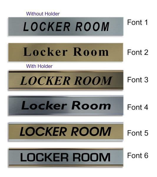 Locker Room Door Nameplate | slide in or fixed room sign