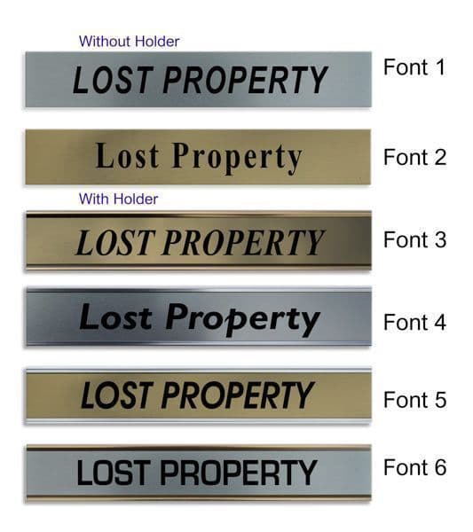 Lost Property Door Nameplate | slide in or fixed room sign