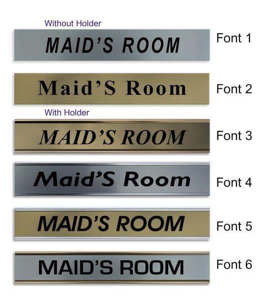 Maid'S Room Door Nameplate | slide in or fixed room sign