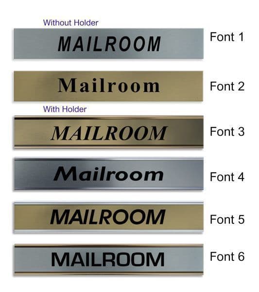 Mailroom Door Nameplate | slide in or fixed room sign