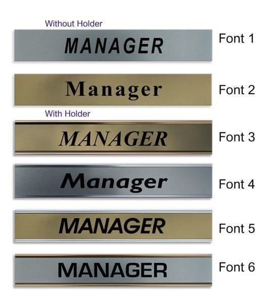 Manager Door Nameplate | slide in or fixed room sign